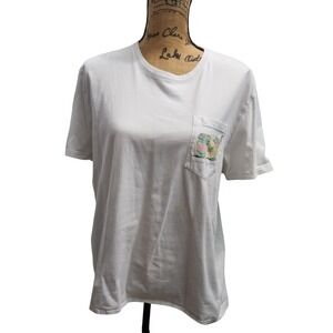 Lauren‎ James Co. White Pocket T-Shirt Coffee Cocktail Graphic Top Women's